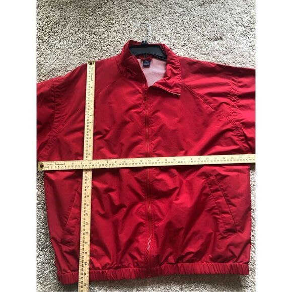 Lands End Unisex Red Zip Up Windbreaker Jacket Size L (42-44) - Picture 3 of 5
